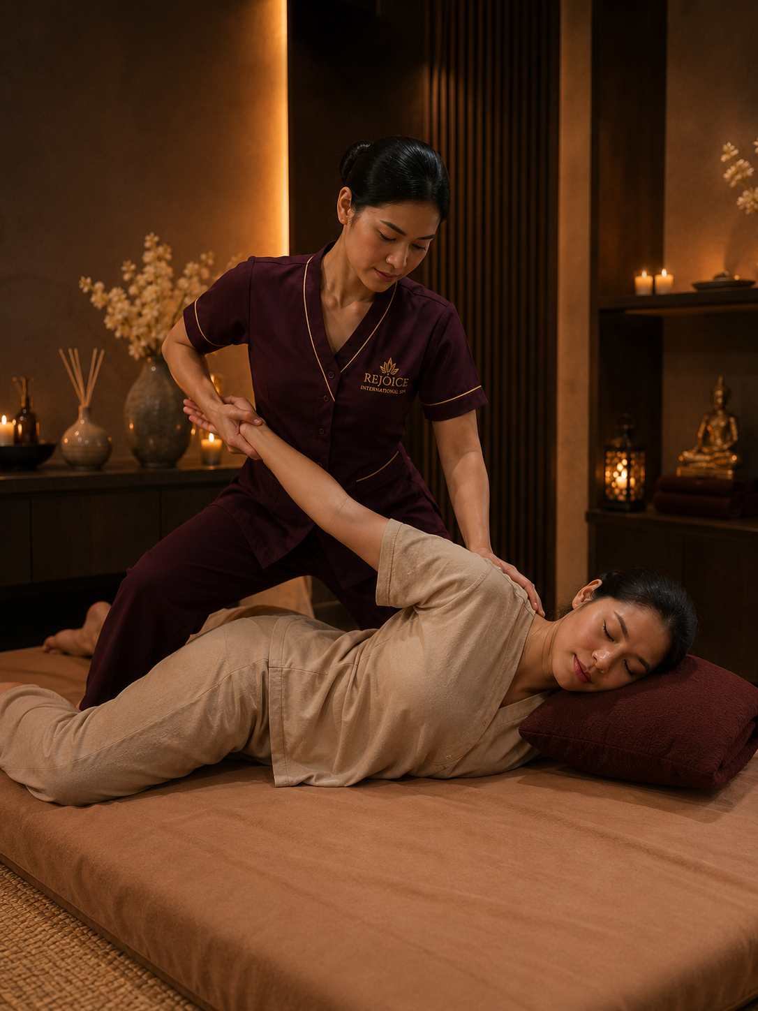 Premium massage visual for Thai Therapy at Rejoice International Spa